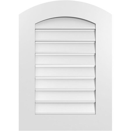 Ekena Millwork Arch Top Surface Mount PVC Gable Vent: Non-Functional, w/ 3-1/2"W x 1"P Standard Frame, 20"W x 26"H GVPAR20X2601SN